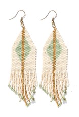 Ink + Alloy Diamond Gold Stripe Fringe Earring 4.25"