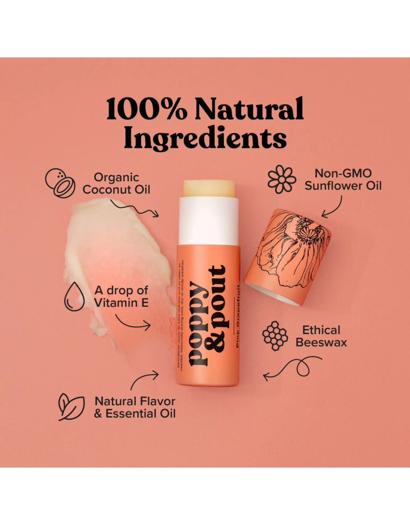 Poppy & Pout Pink Grapefruit Lip Balm