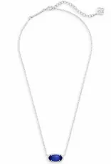 Kendra Scott Elisa Necklace Rhodium Cobalt Cats Eye