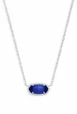 Kendra Scott Elisa Necklace Rhodium Cobalt Cats Eye