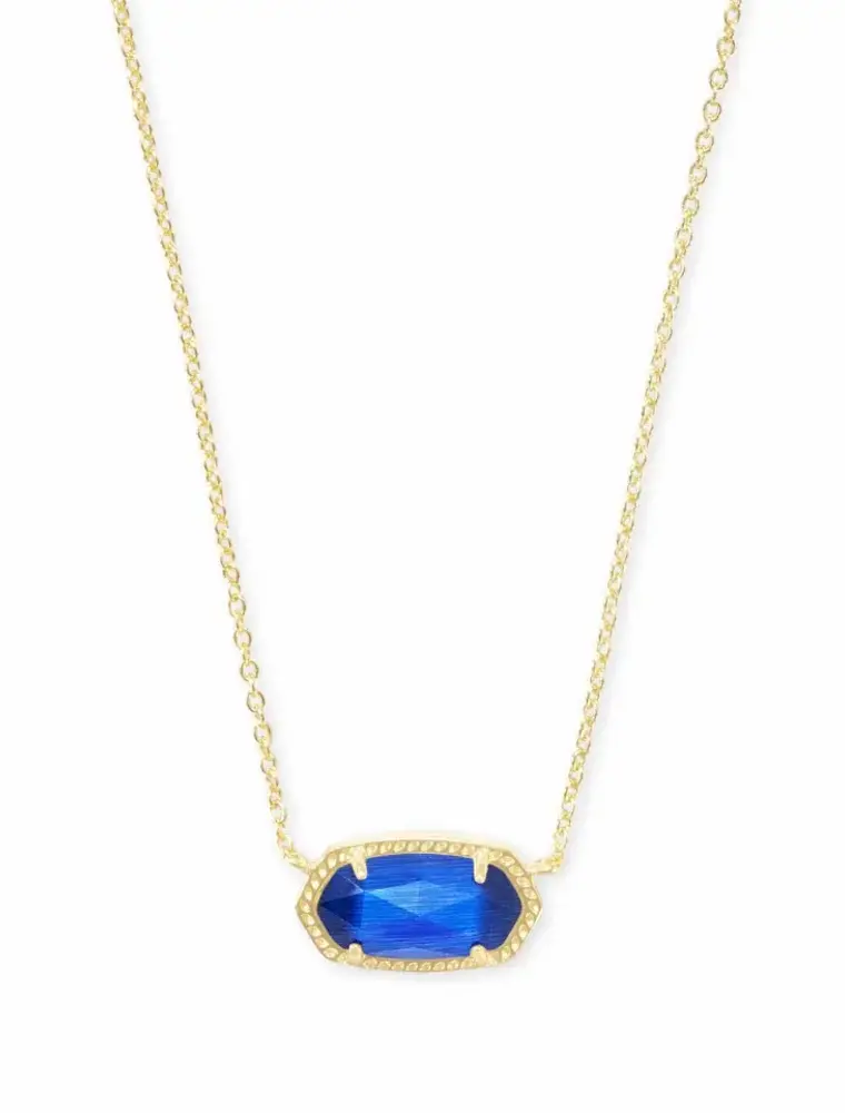 Kendra Scott Elisa Necklace Gold Cobalt Cats Eye