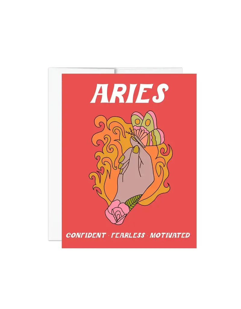 Golden Gems Zodiac Collection Notecard Fearless Little Aries