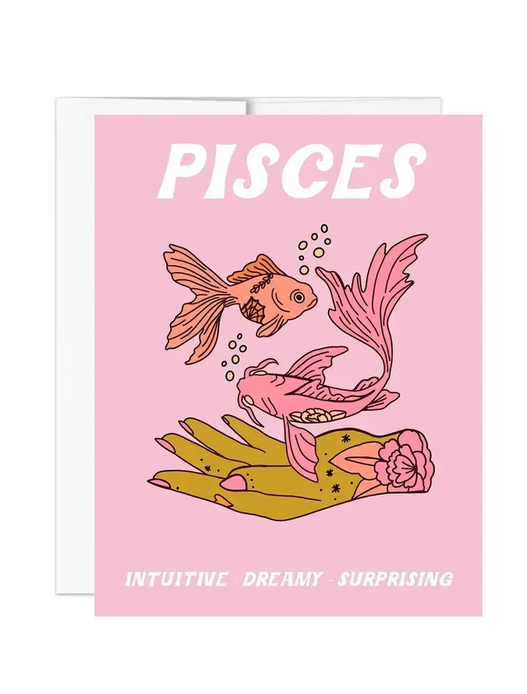 Golden Gems Zodiac Collection Notecard Dreamy Little Pisces