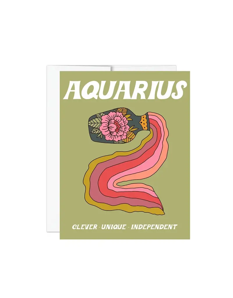 Golden Gems Zodiac Collection Notecard Clever Little Aquarius