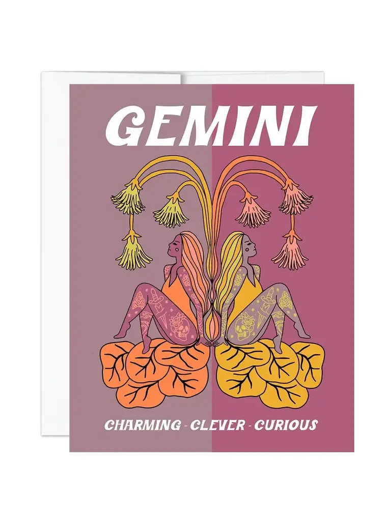 Golden Gems Zodiac Collection Notecard Charming Little Gemini