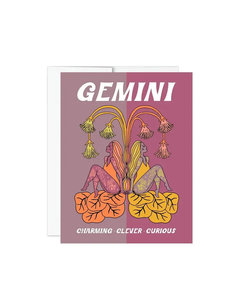 Golden Gems Zodiac Collection Notecard Charming Little Gemini