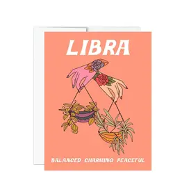 Golden Gems Zodiac Collection Notecard Balanced Little Libra