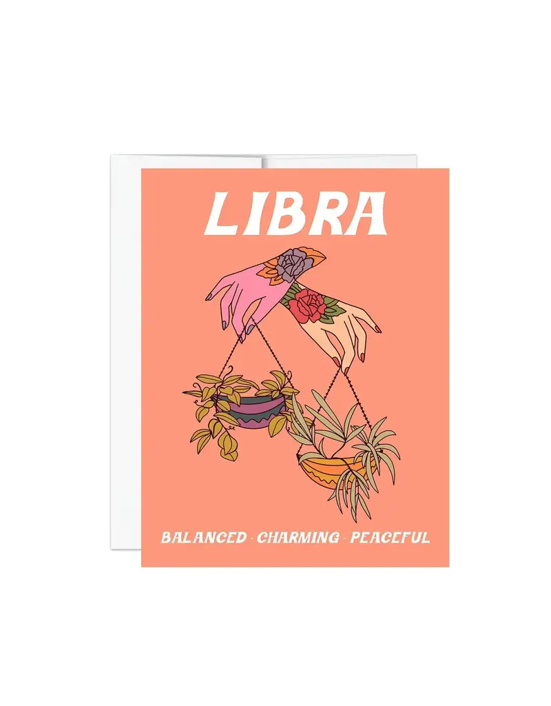 Golden Gems Zodiac Collection Notecard Balanced Little Libra