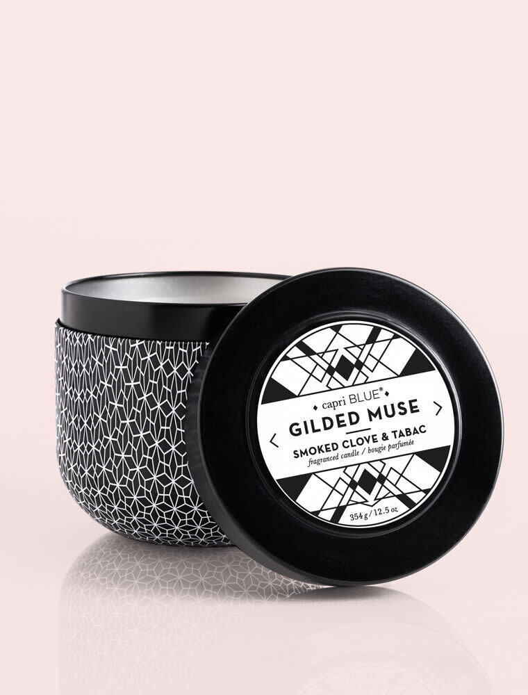 Capri Blue 12.5 oz. Gilded Muse Tin Smoked Clove