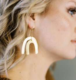 Ink + Alloy Arch Brass Earrings