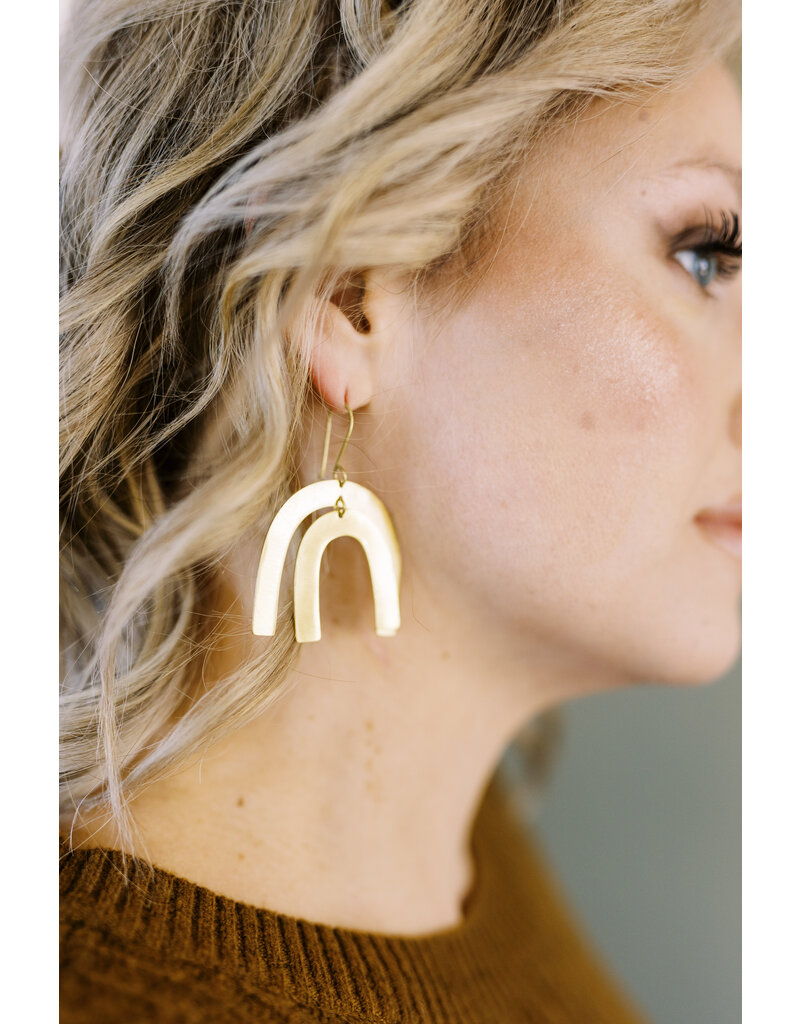 Ink + Alloy Arch Brass Earrings