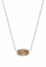 Kendra Scott Elisa Necklace Rhodium Orange Citrine Quartz