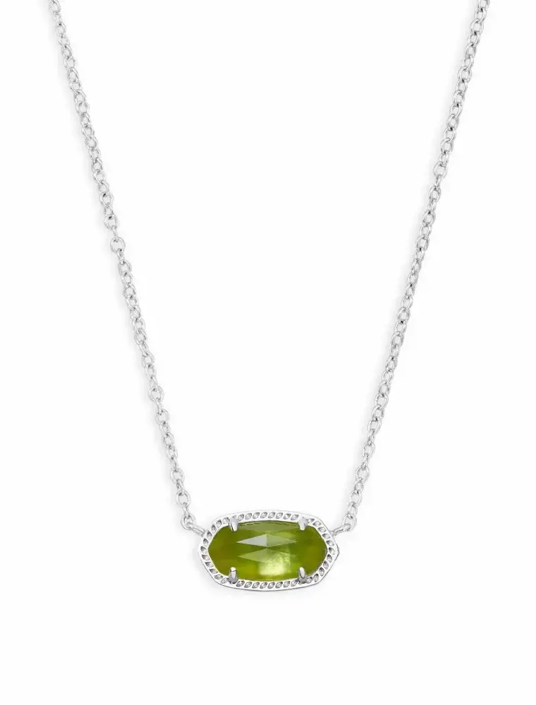 Kendra Scott Elisa Necklace Rhodium Peridot Illusion