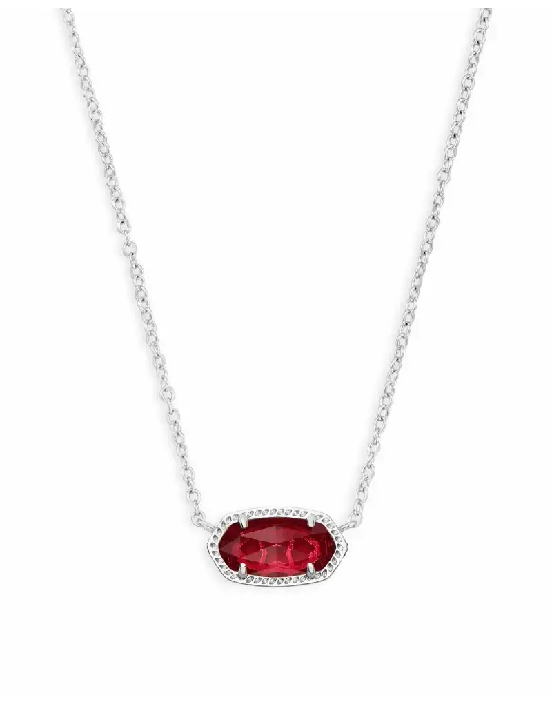 Kendra Scott Elisa Necklace Rhodium Clear Berry