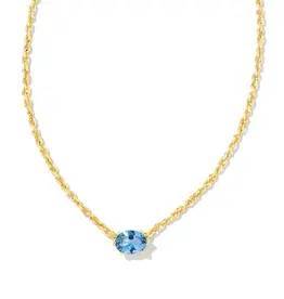 Kendra Scott Cailin Pendant Necklace Gold Blue Crystal