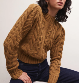 Z Supply Catya Mock Neck Cable Knit Sweater