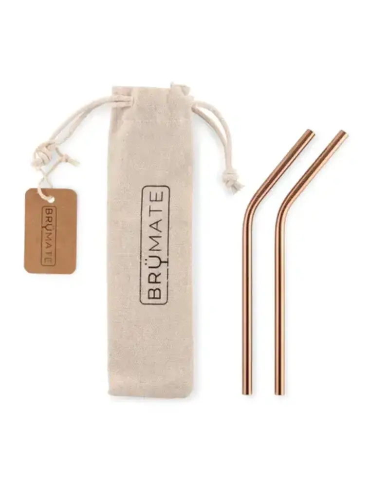 BruMate Stainless Steel Reusable Straws Rose Gold