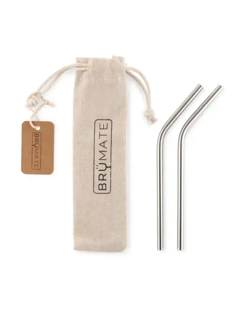 BruMate Stainless Steel Reusable Straws Silver