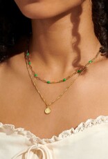 A Littles & Co. Stacks of Style Green Enamel Necklace