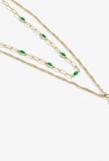 A Littles & Co. Stacks of Style Green Enamel Necklace