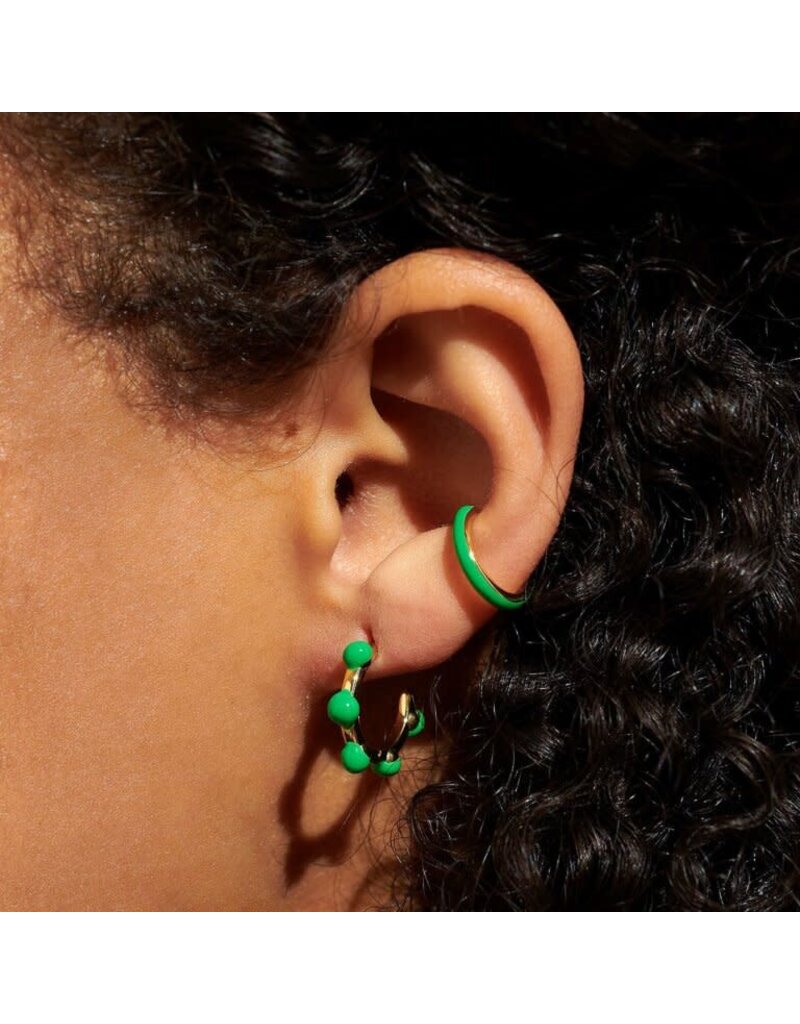 A Littles & Co. Stacks of Style Green Enamel Earring Set