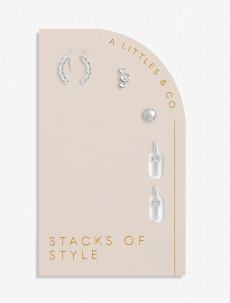 A Littles & Co. Stacks of Style Silver Earring Set