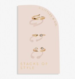 A Littles & Co. Stacks of Style Gold Set of 3 Rings