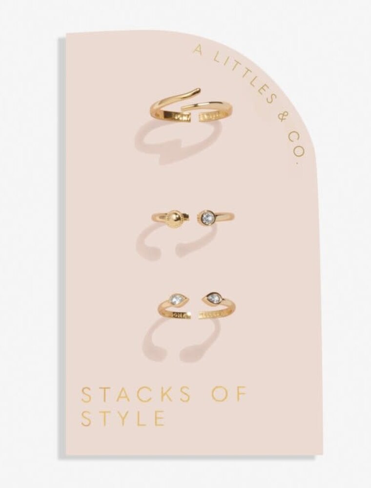 A Littles & Co. Stacks of Style Gold Set of 3 Rings
