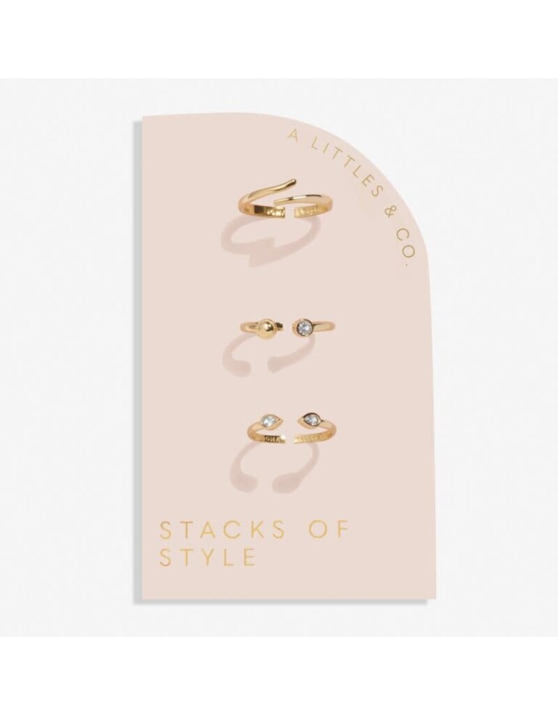 A Littles & Co. Stacks of Style Gold Set of 3 Rings