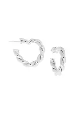 Marlyn Schiff Twisted Hoop Earrings (silver)