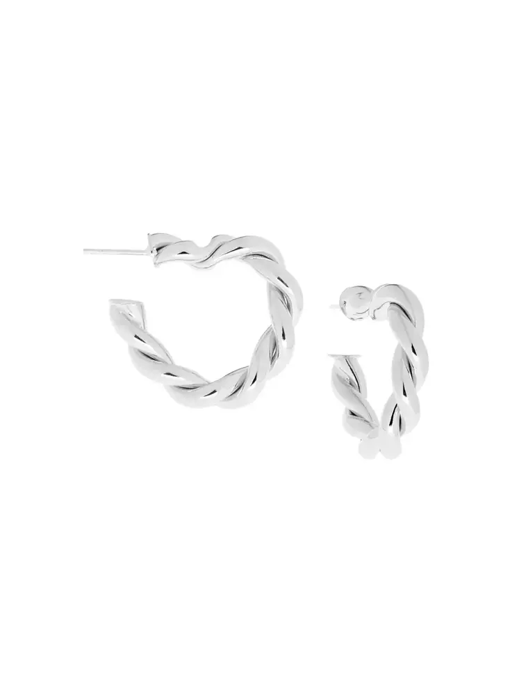 Marlyn Schiff Twisted Hoop Earrings (silver)
