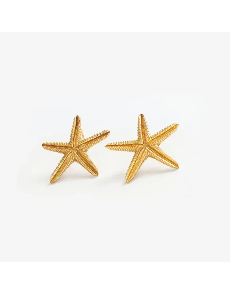 Ink + Alloy Sienna Starfish Post Earrings Brass