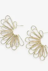 Ink + Alloy Florence Fanned Layered Loops Post Earrings Brass