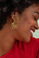 Ink + Alloy Florence Fanned Layered Loops Post Earrings Brass