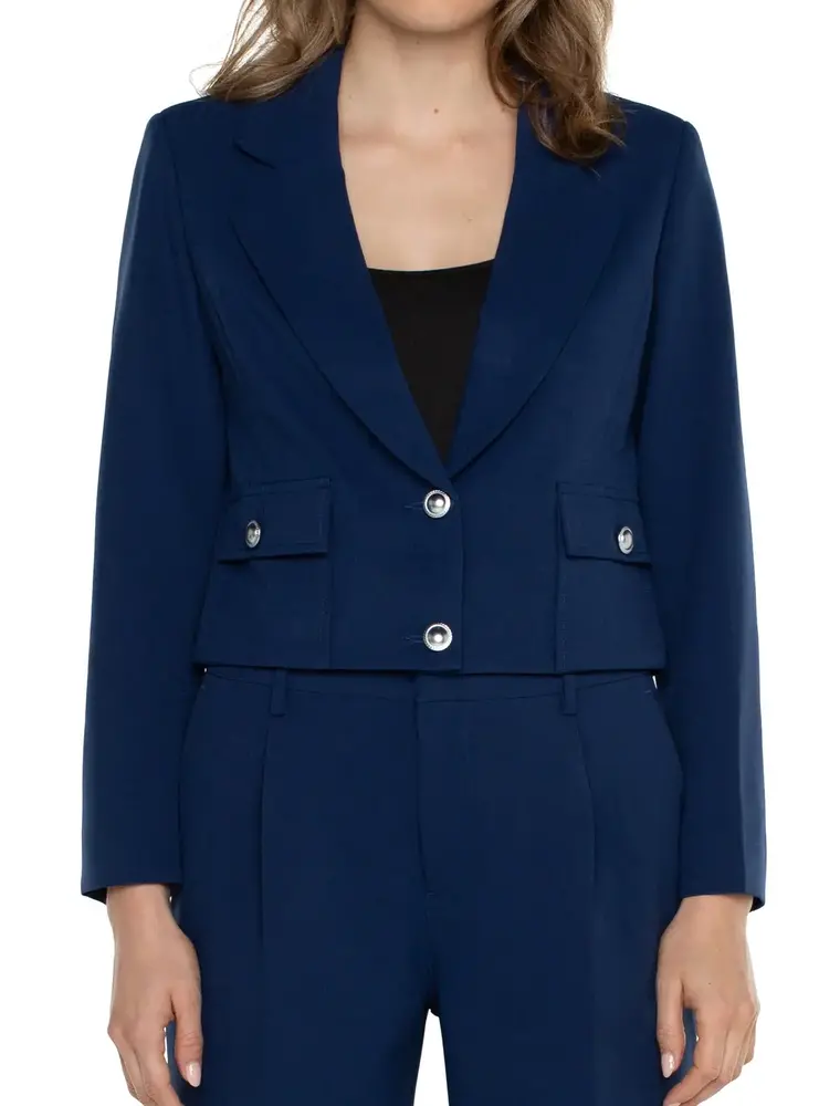 Liverpool Cropped Blazer with Vent Sleeves
