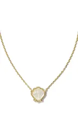 Kendra Scott BRYNNE SHELL PNDT NCK GOLD IVORY MOP
