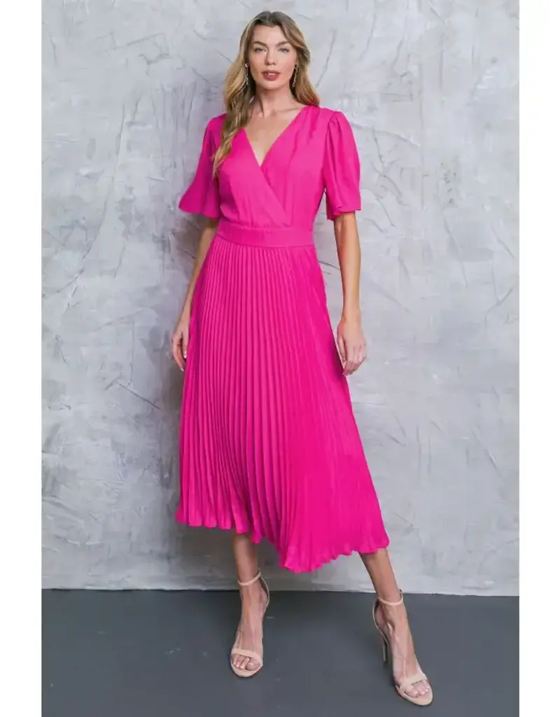 FT Clara Pleated Midi Dress