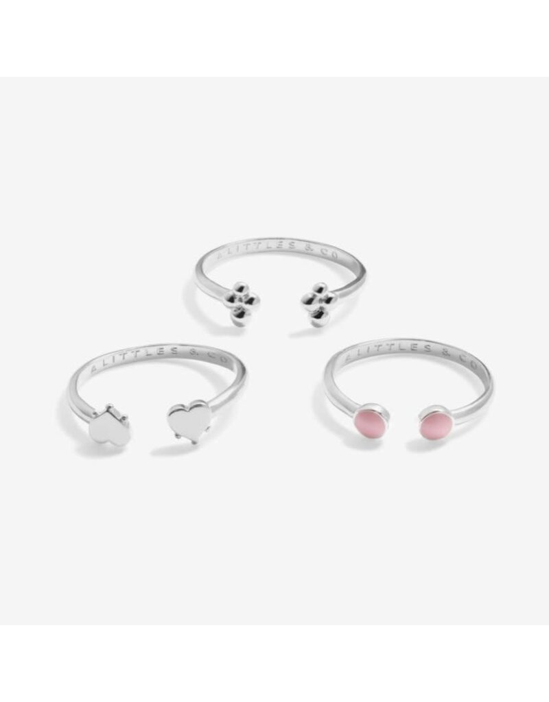 A Littles & Co. Stacks Of Style Pink Enamel Set of 3 Rings