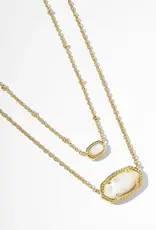 Kendra Scott Mini Elisa Satellite Pendant Necklace Gold Ivory MOP