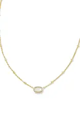 Kendra Scott Mini Elisa Satellite Pendant Necklace Gold Ivory MOP