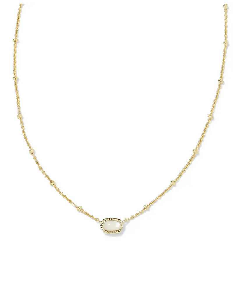 Kendra Scott Mini Elisa Satellite Pendant Necklace Gold Ivory MOP
