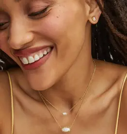 Kendra Scott Mini Elisa Satellite Pendant Necklace Gold Ivory MOP