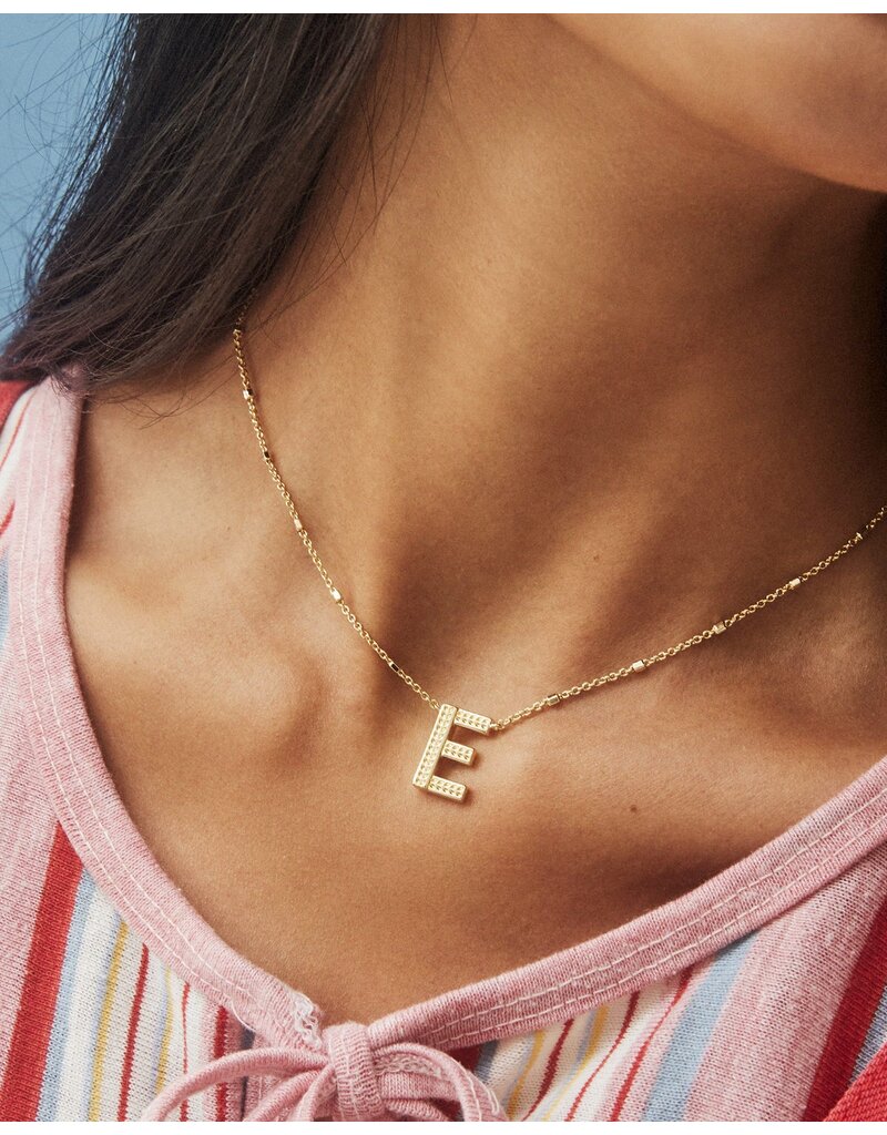 Kendra Scott Letter E Pendant Necklace Gold