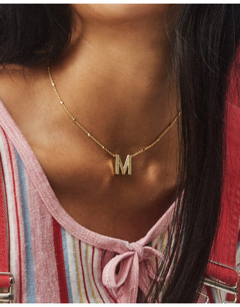 Kendra Scott Letter M Pendant Necklace Gold