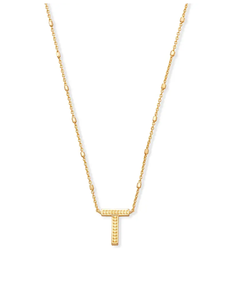 Kendra Scott Letter T Pendant Necklace Gold