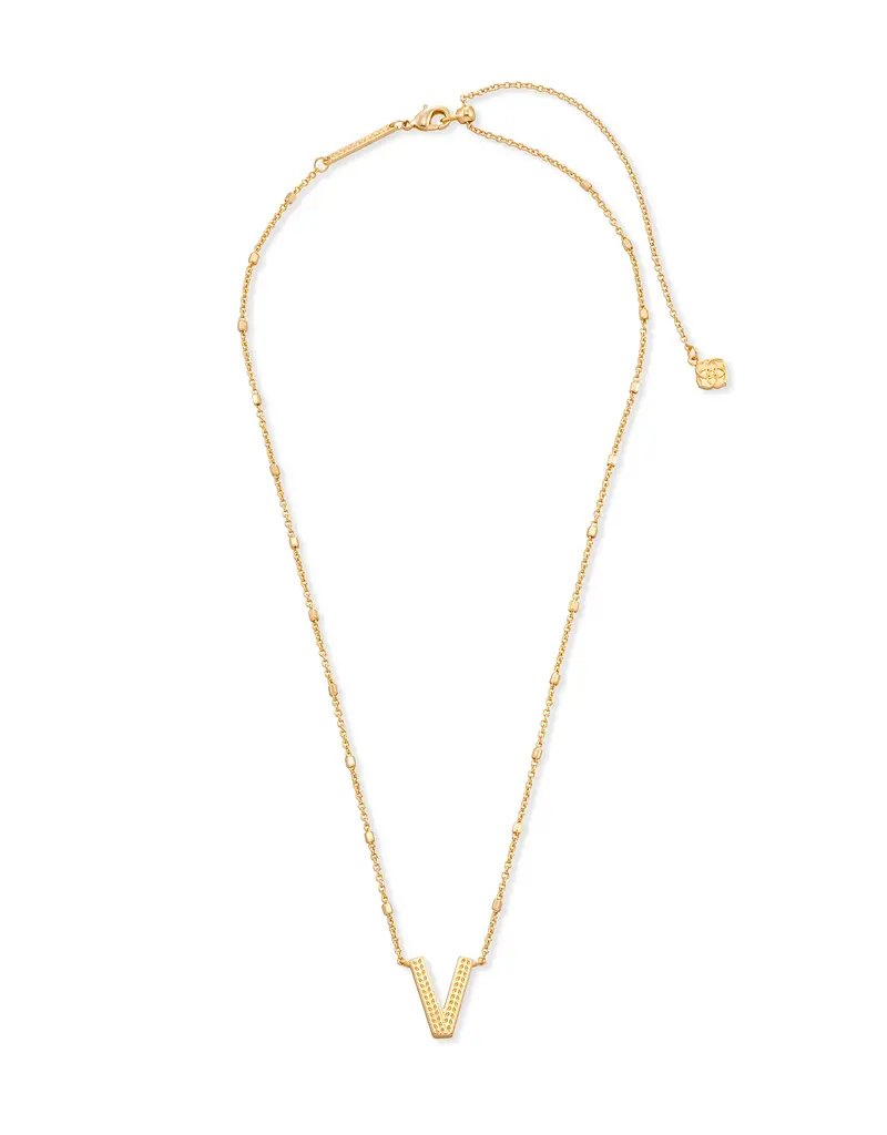 Kendra Scott Letter V Pendant Necklace Gold