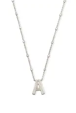 Kendra Scott Letter A Pendant Necklace Rhodium