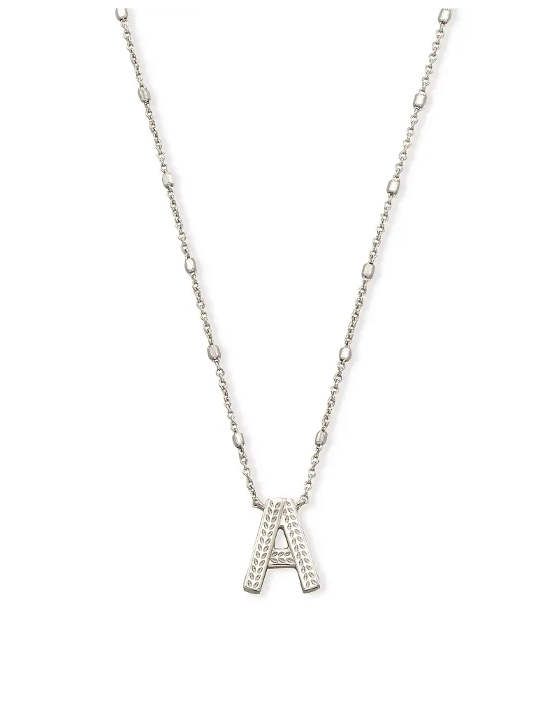 Kendra Scott Letter A Pendant Necklace Rhodium