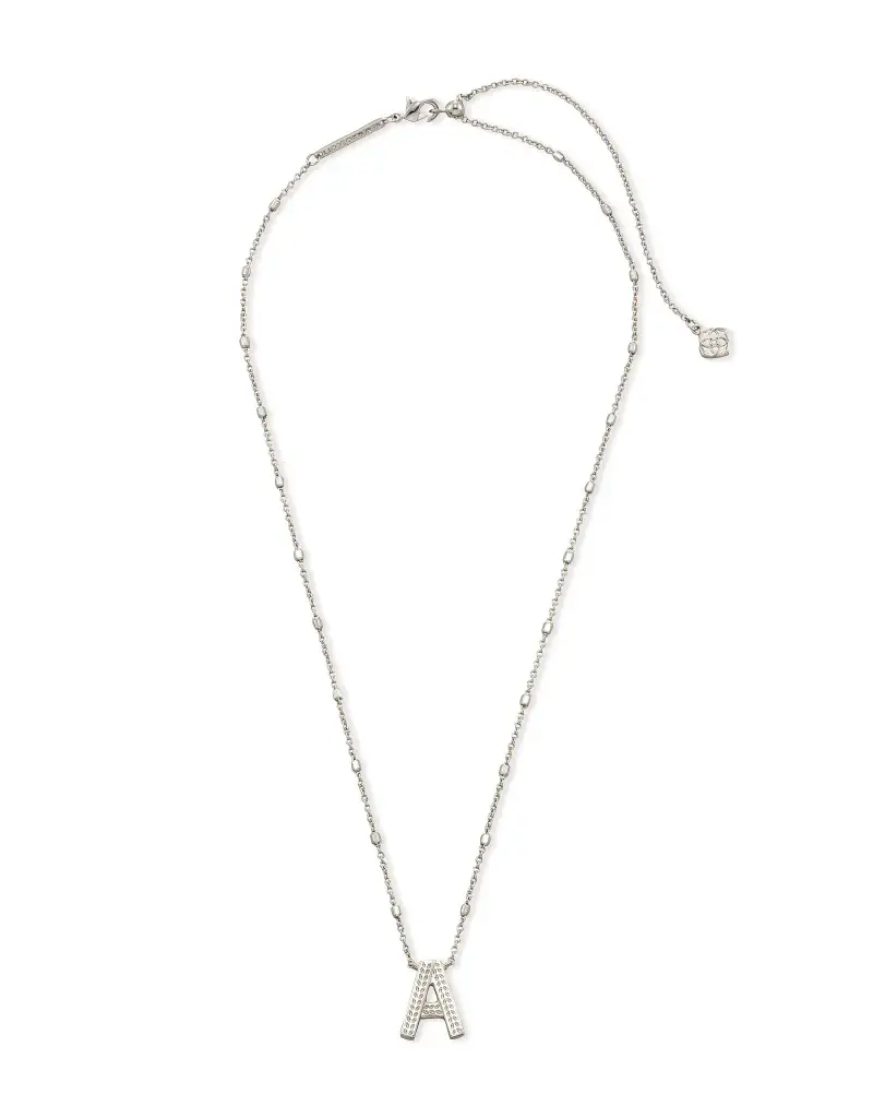 Kendra Scott Letter A Pendant Necklace Rhodium