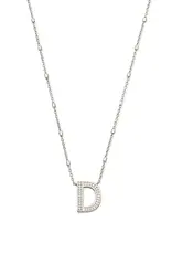Kendra Scott Letter D Pendant Necklace Rhodium